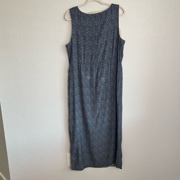 VTG Norton Womens Large Blue Dainty Floral Print Maxi Dress Cottagecore Country - Picture 9 of 11